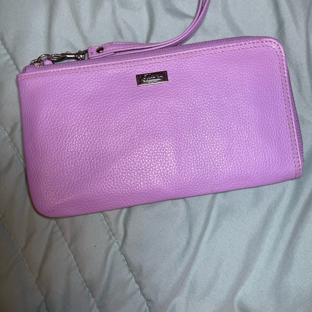 Lavender Leather Wristlet